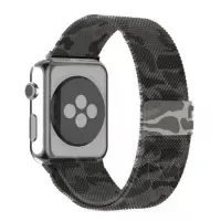 Ремешок Apple Watch 38мм Миланская петля Камуфляж Черный