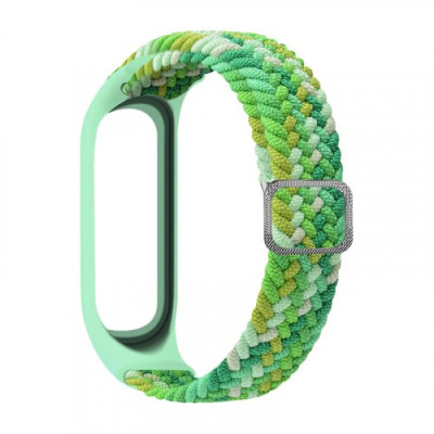 Ремешок Plaited Mi Band 5/6 Разноцветный/Зеленый