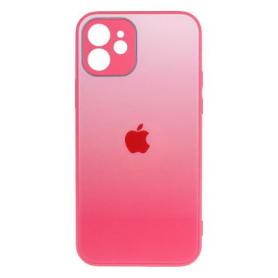 Чохол накладка Glass Logo Matte Gradient iPhone 12 Червона (M)