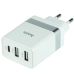 Мережевий зарядний пристрій Hoco N21 Pro 1PD+2USB 30W + Кабель Type-C to Lightning White, Білий