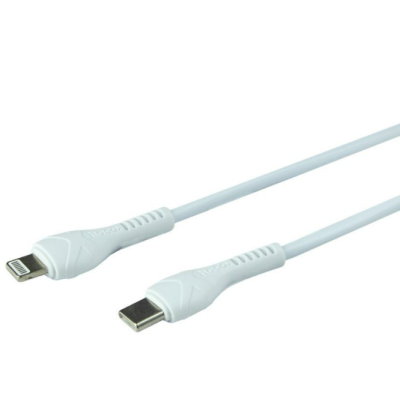 Мережевий зарядний пристрій Hoco N21 Pro 1PD+2USB 30W + Кабель Type-C to Lightning White, Білий