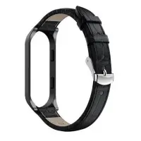 Ремешок Leather Mi Band 5/6 Чёрный
