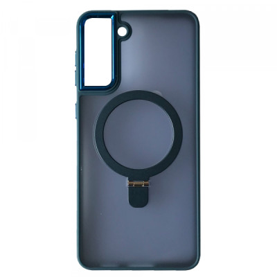 Чехол накладка Matte Ring MagSafe Samsung S901 (S22) Темно-синяя