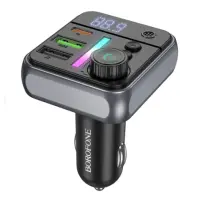 FM Трансмітер Borofone BC43 BC50 PD20W+QC3.0 18W BT 5.4 Black, Чорний FM Трансмітер Borofone BC43 BC50 PD20W+QC3.0 18W BT 5.4 Black, Чорний