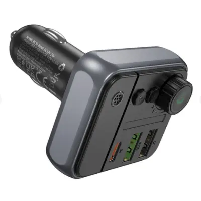 FM Трансмітер Borofone BC43 BC50 PD20W+QC3.0 18W BT 5.4 Black, Чорний