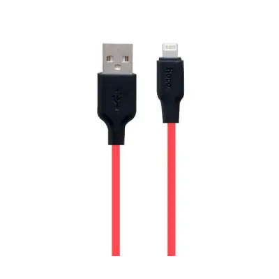 Кабель дата Hoco X21 USB Type A - Lightning 2м Чёрно-красный