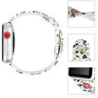 Ремешок Apple Watch 38мм Принт Силикон Белый & Птицы Ремешок Apple Watch 38мм Принт Силикон Белый & Птицы