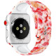Ремінець Apple Watch 42мм Принт Силікон Рожеві Квіти