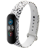 Ремешок Принт Mi Band 5/6 Ноты / белый