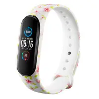 Ремінець Принт Mi Band 5 Рожевий/Квіти