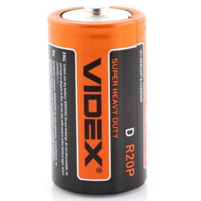 Батарейка Videx R20 (D) лужна