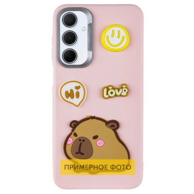 Чехол накладка Leather Toys Xiaomi Redmi 14C/ Poco C75 Capybara Розовая
