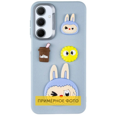 Чехол накладка Leather Toys Xiaomi Redmi Note 12 4G Labubu Синий