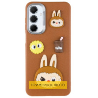 Чехол накладка Leather Toys Xiaomi Redmi Note 13 4G Labubu Коричневая Чехол накладка Leather Toys Xiaomi Redmi Note 13 4G Labubu Коричневая