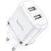 Мережевий зарядний пристрій Hoco N4 Aspiring 2USB 2.4A + Lightning White, Білий
