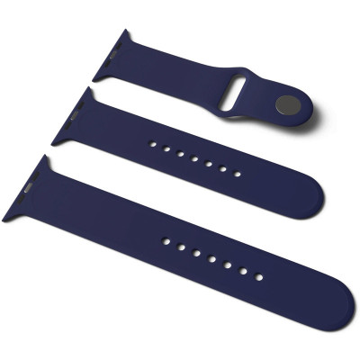 Ремешок Apple Watch 38мм Силикон 2ед. Темно-синий/Midnight Blue