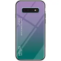 Накладка Glass Gradient HELLO Samsung G975 (S10+) Фиолетовая