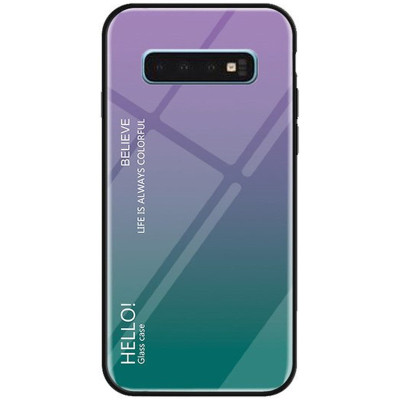 Накладка Glass Gradient HELLO Samsung G975 (S10+) Фиолетовая