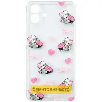 Чехол Накладка Clear Joy Samsung A366 A36 5G Клубничные Кошки