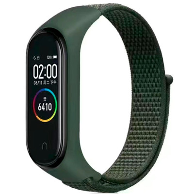 Ремінець Нейлон Mi Band 3/4/5/6 Оливковий