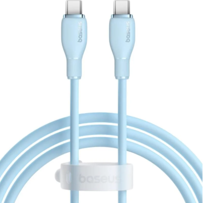 Кабель дата Baseus Pudding Type-C to Type-C 100w 1.2м Синій