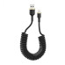 Кабель дата Colorway USB Type A - Lightning 0.35-1,5м Чорний (spiral)