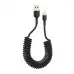 Кабель дата Colorway USB Type A - Lightning 0.35-1,5м Чорний (spiral)