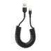 Кабель дата Colorway microUSB 0,35-1,5м Чорний (spiral)