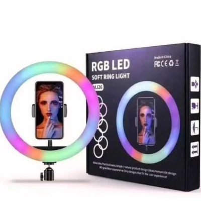 Кільцева лампа для селфі MJ-26 26см RGB