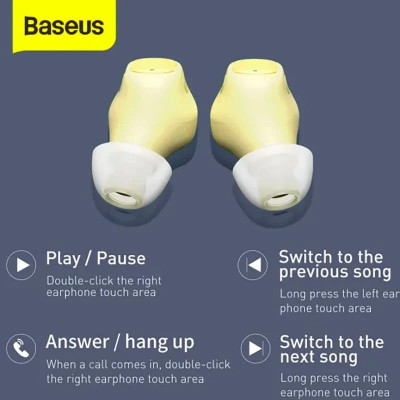 Безпровідні навушники Baseus Encok WM01 Yellow, жовтий
