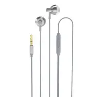 Провідні навушники вкладиші-гарнітура XO EP34 Silver, сріблястий Провідні навушники вкладиші-гарнітура XO EP34 Silver, сріблястий