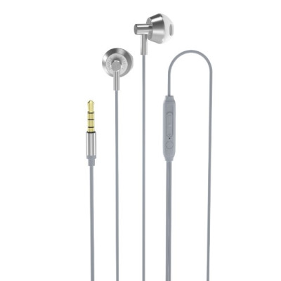 Провідні навушники вкладиші-гарнітура XO EP34 Silver, сріблястий
