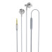 Провідні навушники вкладиші-гарнітура XO EP34 Silver, сріблястий