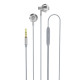 Проводные наушники вкладыши-гарнитура XO EP34 Silver, серебряный