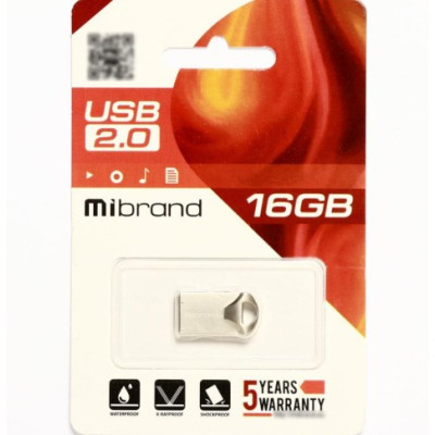 Флеш память USB 16Gb Mibrand Hawk USB 2.0 Silver, Серебристый