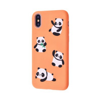 Чохол накладка WAVE Fancy iPhone 7+ Панда/Персикова