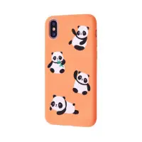 Чехол накладка WAVE Fancy iPhone 7+ Панда/Персиковая