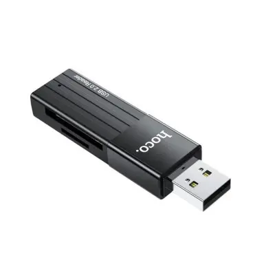 Картридер Hoco HB20 Mindful 2in1 USB 2.0 Черный