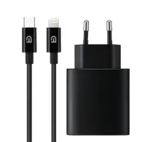 Сетевое зарядное устройство Armorstandart ABMHJ83 20W + КабельType-C to Lightning Black, Черный Сетевое зарядное устройство Armorstandart ABMHJ83 20W + КабельType-C to Lightning Black, Черный