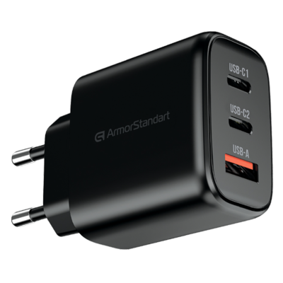 Сетевое зарядное устройство Armorstandart ARP-621 PD65W 2USB-C+USB-A Черный