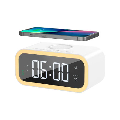 Настільний годинник з Бездротовим зарядним пристріем WIWU Wi-W015 2in1 Time Wireless Charger