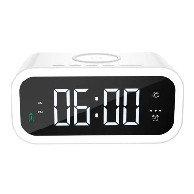Настільний годинник з Бездротовим зарядним пристріем WIWU Wi-W015 2in1 Time Wireless Charger