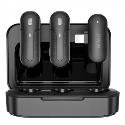 Бездротовий петличний мікрофон WIWU Wi-WM002 Lightning Чорний Бездротовий петличний мікрофон WIWU Wi-WM002 Lightning Чорний