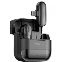 Бездротовий петличний мікрофон WIWU WI-WM001 Type-C Black, Чорний Бездротовий петличний мікрофон WIWU WI-WM001 Type-C Black, Чорний