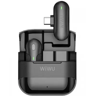 Бездротовий петличний мікрофон WIWU WI-WM001 Type-C Black, Чорний Бездротовий петличний мікрофон WIWU WI-WM001 Type-C Black, Чорний