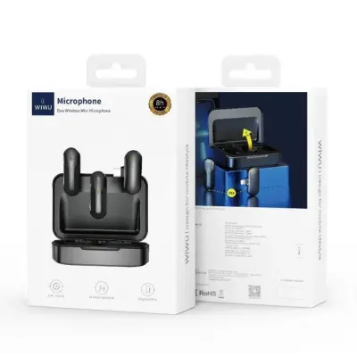 Бездротовий петличний мікрофон WIWU WI-WM002 Type-C Чорний Бездротовий петличний мікрофон WIWU WI-WM002 Type-C Чорний
