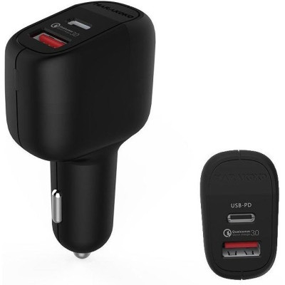 Автомобільний зарядний пристрій Marakoko MAC5 1USB-C + 1USB QC 3.0 Black, Чорний