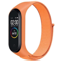 Ремешок Нейлон Mi Band 3/4/5 Оранжевый