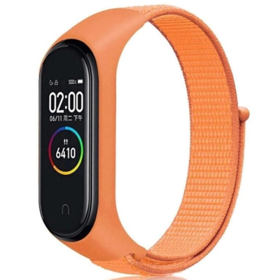 Ремінець Нейлон Mi Band 3/4/5 Помаранчевий