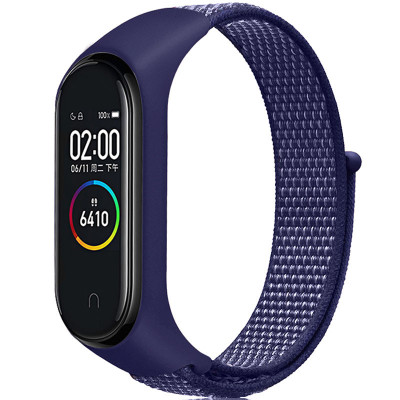 Ремінець Нейлон Mi Band 3/4/5/6 Темно-синій